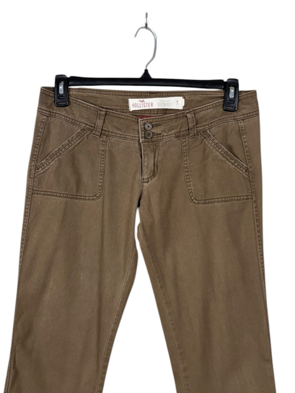 Vintage Y2K 90s Hollister Flare Pants Size 7 Long Low Rise Festival Coachella - Picture 3 of 6